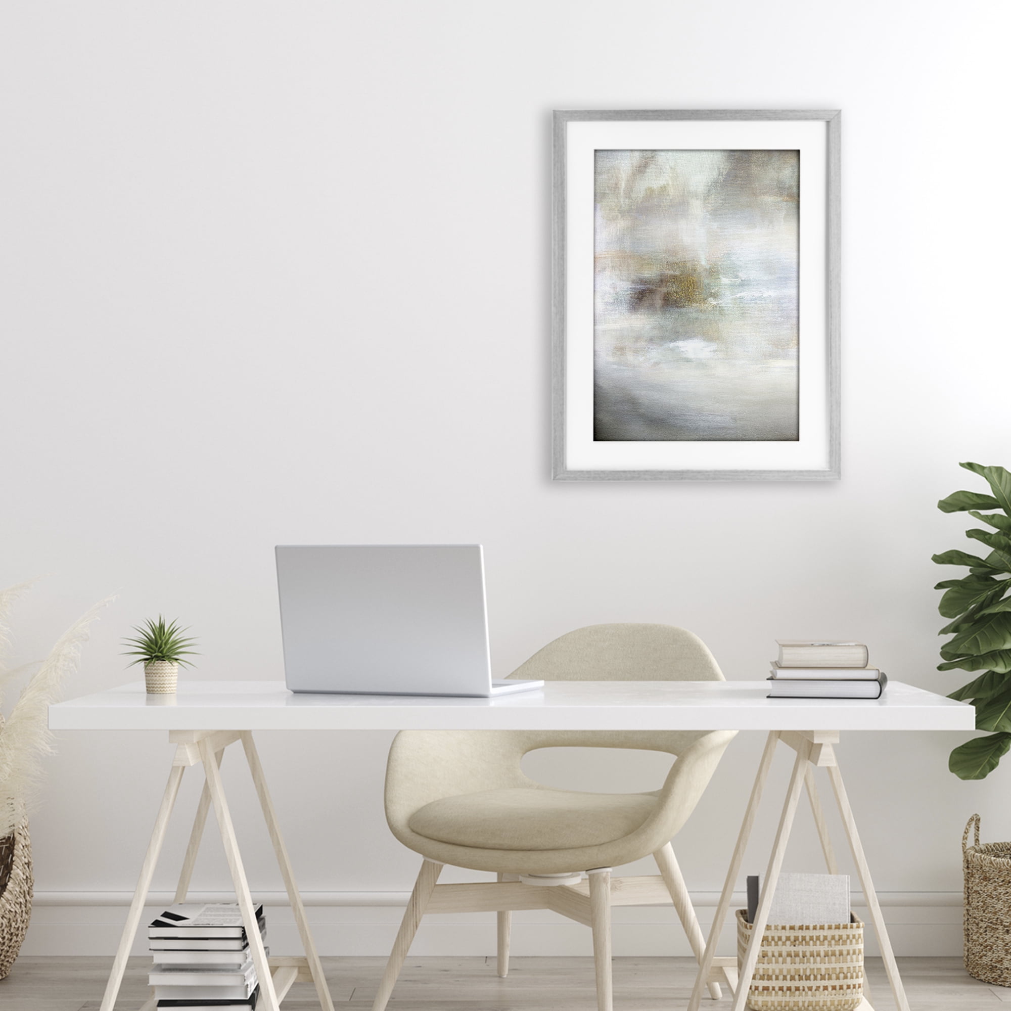 Stupell Industries Soft Haze of Subtle Light Gray Framed Print Under Glass, design by Hope Bainbridge