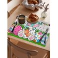 thumbnail image 3 of Easter Gnomes Placemats Set of 6,Washable Woven Burlap Cloth Fabric Placemat for Square/Rectangle/Round/Oval Dining Table,Easy Clean Place Mats for Toddlers,Kids Easter Eggs Carrots Colored Boho Dots, 3 of 6