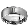 thumbnail image 2 of Tungsten Gemini Zodiac 8mm Brushed Gray Dome Polished Edges Men Ring, 2 of 2