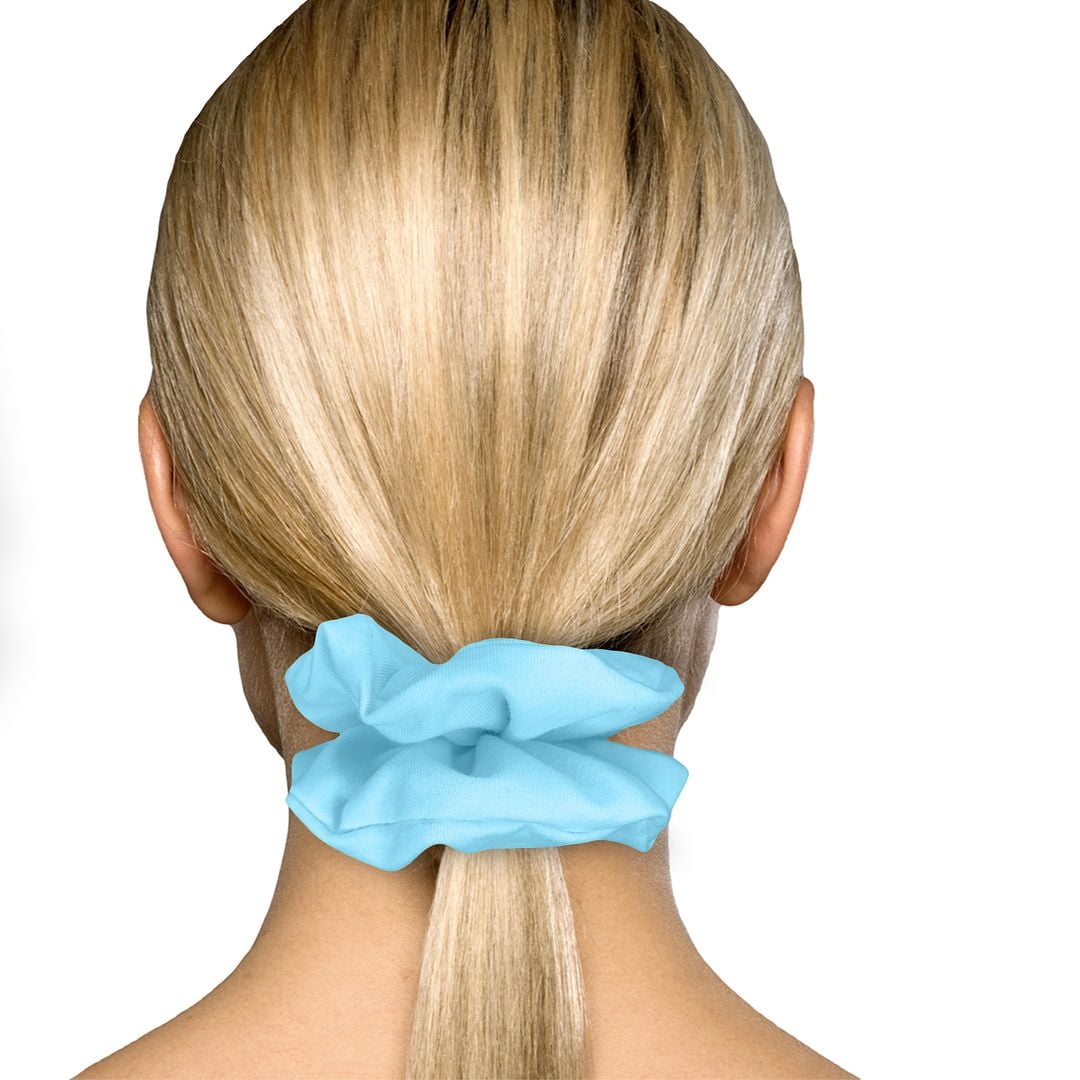 Scrunchies Cotton Knit Standard Size 3-Pack Ponytail Holder Made in USA Scrunchie King Blue Light