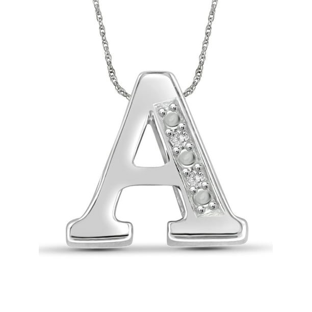 Yours Truly Diamond Accent Sterling Silver Initial Necklace