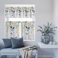 thumbnail image 6 of 3 Piece Kitchen Curtains and Valances Set Spring Floral Cafe Curtains 24 Inch Length Weeping Blue Botanical Summer Vintage Valance & Tier Curtain for Living Room Bedroom Window 54"x18"+27"x24"*2, 6 of 6