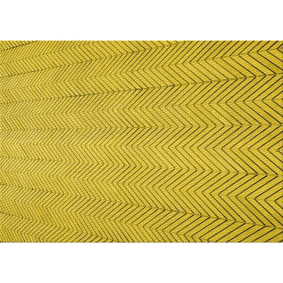 Ahgly Company Machine Washable Indoor Rectangle Transitional Golden Yellow Area Rugs, 2' x 4'