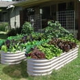 thumbnail image 4 of Galvanized Raised Garden Bed Kit,Planter Raised Boxes with Open-Ended Base,Galvanized Planter Oval Large Metal Raised Garden Boxes Outdoor for Vegetables Flowers,Tool-Free Assembly, 4 of 8