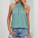thumbnail image 1 of MKLEKYY Camiseta Blusa De Seda Sin Mangas Con Tirantes Para Mujer, Con Cuello Colgante Y Cordones Talla S, 1 of 3