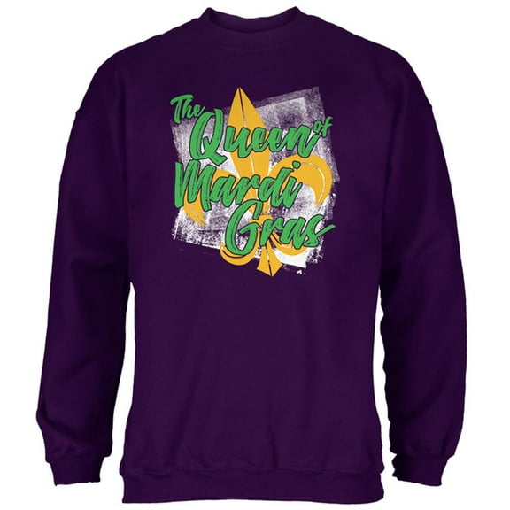 The Queen of Mardi Gras Mens Sweatshirt Purple LG