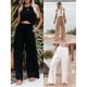 thumbnail image 2 of Pantalones anchos de mujer de talla grande de algodón y lino para primavera y verano, pantalones largos casuales con cintura elástica, versátiles, 2 of 6
