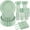 Green, variant on 100 Pcs White Plates and Napkin Party Supplies, White Paper Plates Cups Napkins Disposable for Birthday Shower Party Decorations, Serves 25