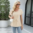 thumbnail image 4 of Cizayoi Women's Casual Blouses Elegant Crew Neck Short Sleeve Shirts Peplum Tops, 4 of 6