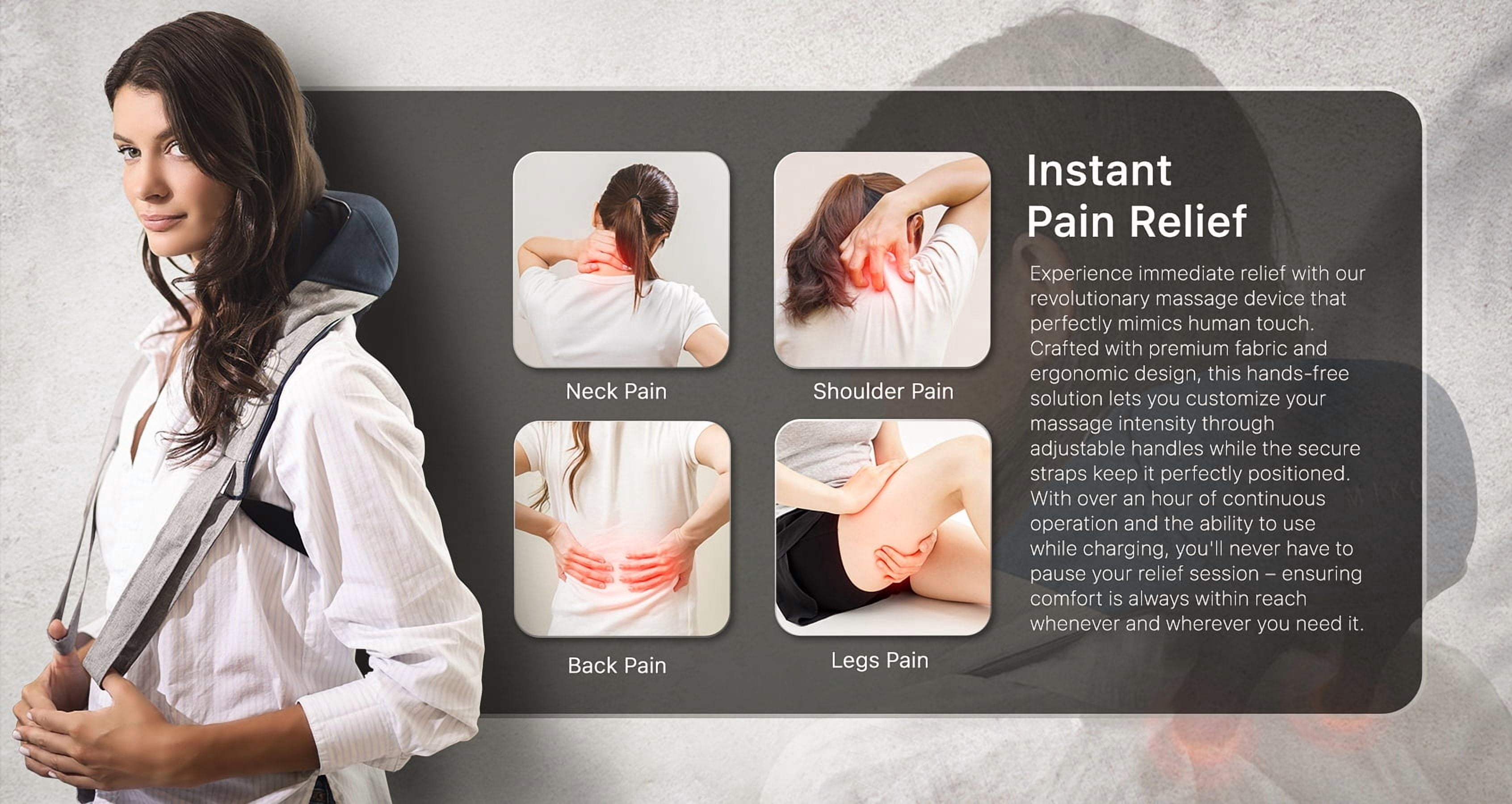 Miko Shiatsu Neck and Back Massager with Heat, Hands-Free and App Controlled