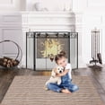 thumbnail image 3 of Gymax 3-Panel Fireplace Screen Decor Cover Baby Child Pets Safty Folded Fire Doors, 3 of 10