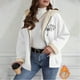 thumbnail image 1 of Ailaofu Women's Plus Rope Detail Oversized Hoodie Sherpa Zip Up Jacket, 1 of 7