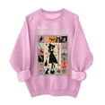 thumbnail image 3 of VKOYWKM Women Oversized Sweatshirt Halloween Sweatshirts Witch Graphic Long Sleeve Crew Neck Sweatshirt Halloween Party Fall Pullover Sweatshirts, 3 of 5