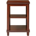 thumbnail image 4 of eHemco Solid Wood Square End Table with X-Design, Side Table with Storage Shelves, Cherry, 4 of 6