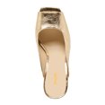 thumbnail image 4 of XYD Women Chic Square Peep Toe Mules Slip on Chunky Block High Heels Shopping Daily Dressy Slide Sandals Size 6.5 Gold, 4 of 4