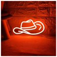 thumbnail image 1 of Letrero De Neón Con Forma Sombrero Vaquero Para Dormitorio, Estilo Del Oeste, Decoración Pared Para El Hogar, Bar, Luz LED, Cumpleaños 40x21cm, 1 of 3