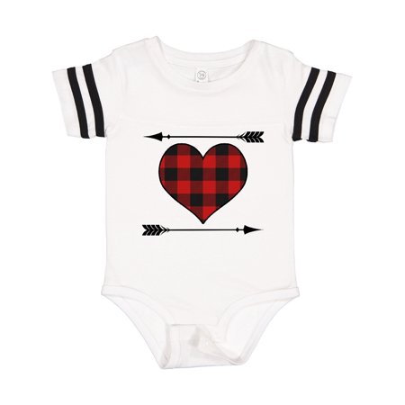 

Inktastic Buffalo Plaid Valentines Day Heart Gift Baby Boy or Baby Girl Bodysuit
