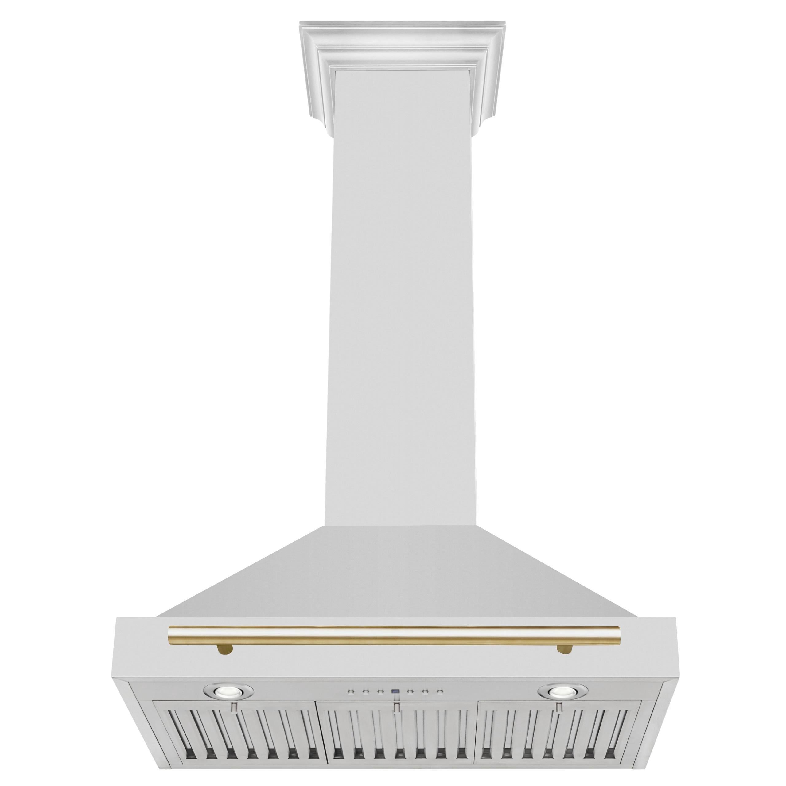 ZLINE 30 ZLINE Autograph Edition Stainless Steel Range Hood with Stainless Steel Shell and Champagne Bronze Handle (KB4SNZ-30-CB