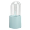 thumbnail image 2 of Porta brochas de maquillaje, cubierta transparente, impermeable, a prueba de polvo, apertura lateral, relleno de perlas, contenedor de almacenamiento de cosméticos para baño, azul, 2 of 14