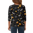 thumbnail image 4 of Abcomgle Halloween Shirts for Girls Size 6-8 Spooky Bat Spider Graphic T Shirts for Girls Crewneck 3/4 Sleeve T-Shirts for Girls Fall Funny Scary Top for Girls,3-4 Years, 4 of 5