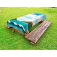 thumbnail image 1 of Sea Outdoor Tablecloth, Seascape with Waves Islands and Cloudy Blue Sky Tranquil Exotic Shores Cartoon Style, Decorative Washable Fabric Picnic Table Cloth, 58 X 84 Inches,Multicolor, by Ambesonne, 1 of 2