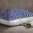 thumbnail image 3 of S4Sassy Home Decorative Geometric Print Pillow Cover Blue Square Pillow Cushion Case-22 x 22 Inches, 3 of 4