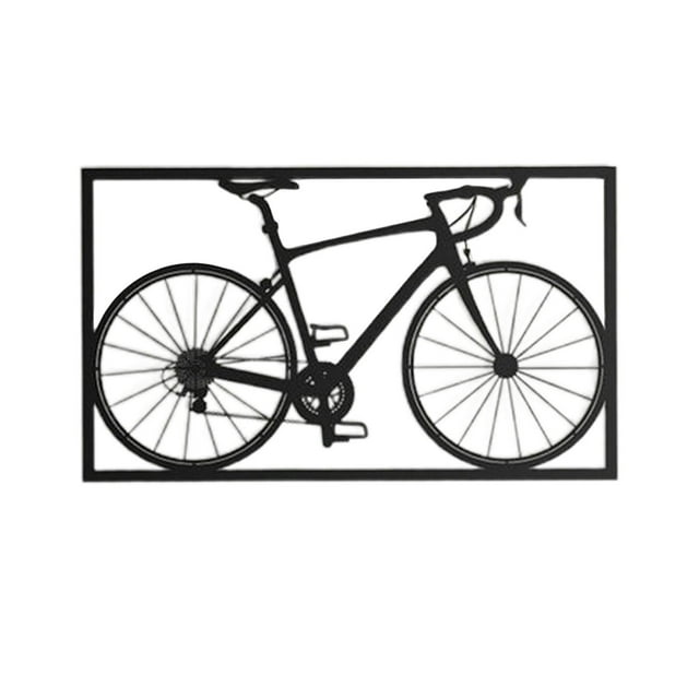 Arte de pared de bicicleta, escultura creativa de pared para sala de estar, dormitorio, tallado, artesanía de metal coleccionable, rústico, pasillo, oficina, club, bar, decoración de Negro