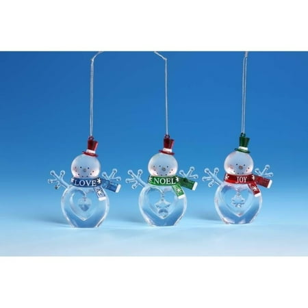 CC Christmas Decor Crystal Snowmen Christmas Figurine Ornaments - 4" - Set of 6