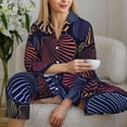 thumbnail image 6 of Uemuo Colorful Shells Pattern Womens Pajama Sets,PJ Set for Women,Pajamas for Women Logo,Long Sleeve Pajama Set for Women,Soft Long Sleeve Top With Pants-Large, 6 of 9