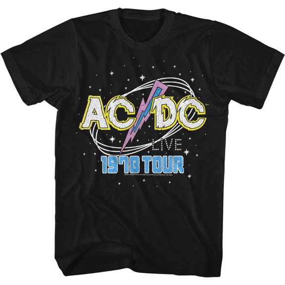 AC/DC 1978 Tour Black Adult T-Shirt Lt