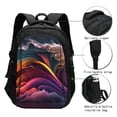 thumbnail image 3 of Disketp Colorful Abstract Wave Motion Travel Laptop Backpack, Laptops Backpack with USB Charging Port, Water Resistant Computer Bag Gift for Men & Women, 3 of 7