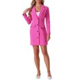thumbnail image 2 of INSPIRAR CHIC Vestido Blazer Casual para Mujeres con Solapa Notch para Oficina L Color Rosa Fucsia, 2 of 6