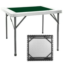 EVGTTI 35-Inch 4-Player Folding Game Table with Cup Holders & Chip Trays for Poker, Mahjong & Dominoes