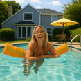 thumbnail image 2 of California Sun Deluxe Unsinkable Ultra Soft Foam Cushion Pool Noodle - Orange, 2 of 7