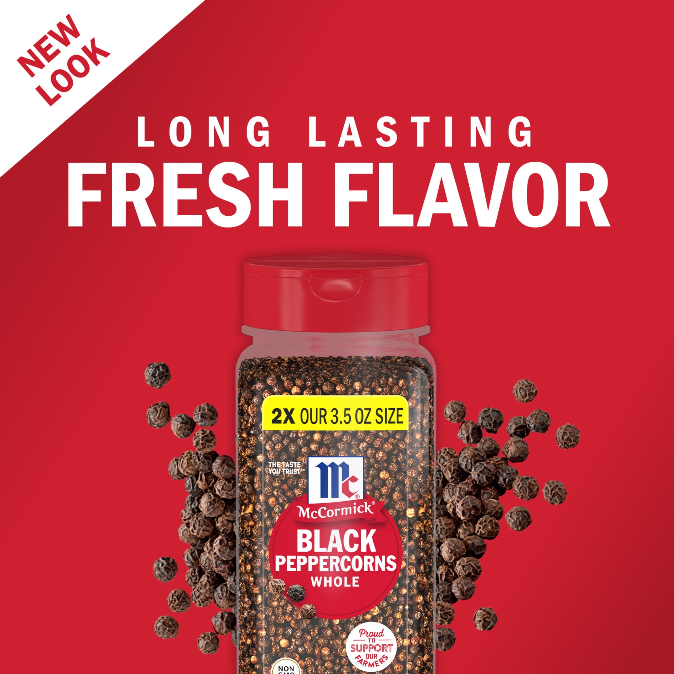 (6 pack) McCormick Pepper Black Whole, 7.0 oz Bottle