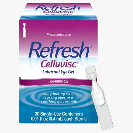 Refresh Celluvisc Lubricating Eye Gel, 0.01 fl oz, 30 Ct Pack of 3