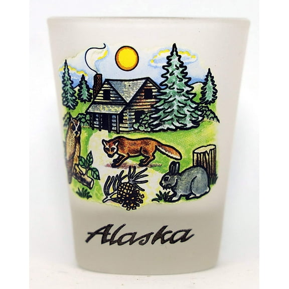 Alaska Log Cabin Souvenir Collectible shot glass