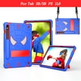 thumbnail image 2 of Allytech Case for Samsung Galaxy Tab S9 FE/S9 11.0" 2023 (SM-X510/X516B/X710/X716B), Rugged Case with Hidden Kickstand & Adjustable Shoulder Strap, Thickned Silicon Edges Shockproof Case - Blue+Red, 2 of 6