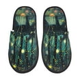 thumbnail image 1 of Fotbe Mystical Black Cat Fireflies Pantuflas Peludas para Mujer con Estampado, Zapatillas de Peluche, Zapatos de Invierno para Casa, Uso Interior y Exterior-Large, 1 of 8