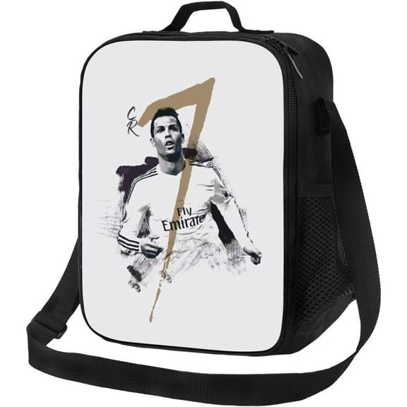 Soccer Player #7 Lunch Bag Cristiano Ronaldo Cooler Bag For School/Work/Party/Travel/Picnic Football Fans Lunch Box-Style 1