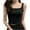Black, variant on Women's Square Neck Crop Tank Tops Dressy Casual Sleeveless T Shirts Solid Color Summer Fashion Basic Blouses (Free Size, White)