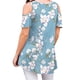 thumbnail image 5 of Qarigey Top con cuello y estampado de camiseta con hombros descubiertos para mujer Prendas para la parte del cuerpo loto S Qarigey AP001532-06, 5 of 6