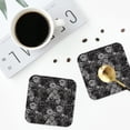 thumbnail image 4 of Lsque Rose Flowers Pattern 4" Drink Coasters Set of 4, PVC Leather Absorbent Coasters, Table Coaster Set Decorative Coffee Cup Coasters Housewarming Gift -Square, 4 of 6