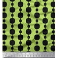 thumbnail image 1 of Soimoi Green Georgette Viscose Fabric Stripe & Square Geometric Decor Fabric Printed Yard 42 Inch Wide, 1 of 3