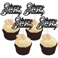 thumbnail image 1 of Topper para cupcakes Ephlyn 24 piezas Happy Birthday con brillo negro, 1 of 7