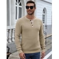 thumbnail image 5 of COOFANDY Mens Henley Waffle Pullover Sweater, Button Crewneck Casual Textured Sweaters, 5 of 9