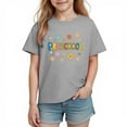 thumbnail image 5 of Girls Preschool Shirt Gray First Day of School Kids Kids Graphic Tee Back to School Top 100% Cotton,Size 9 T, 5 of 9