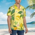 thumbnail image 5 of Daiia Lemon Hawaiian Shirt for Men Gentle Cotton Regular Short Sleeve Casual-Medium, 5 of 9