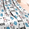 thumbnail image 3 of White Cow Milk Box Moo Pattern Blanket,Comfortable Soft Lamb Wool Throw Blanket,All Season,Warm Lightweight Blankets for Sofa Bed Couch Living Room Chair,60"x80", 3 of 4