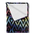 thumbnail image 2 of Geometric Soft Flannel Fleece Blanket, Galaxy Themed Background with Geometrical Shapes Triangles and Lines Lace Pattern, Cozy Plush for Indoor and Outdoor Use, 50" x 60", Multicolor, by Ambesonne, 2 of 5